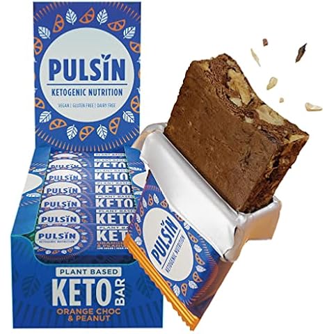 Pulsin - Orange-Chocolate Keto-Riegel - Vorteilspack - 18 x 50g - glutenfrei, natürlich, kalorienarm, pflanzlich, palmölfreier & milchfreier Snackriegel mit Schokostückchen Cover