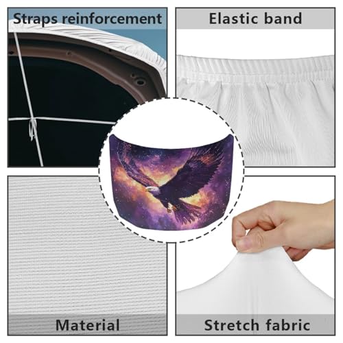 Image of Bald Eagle Print Car Hood Cover, Elastic Fabric Car Hood Protector Car Hood Flag Waterproof Auto Exterior Accessories for Car Hood Decoration and Protection