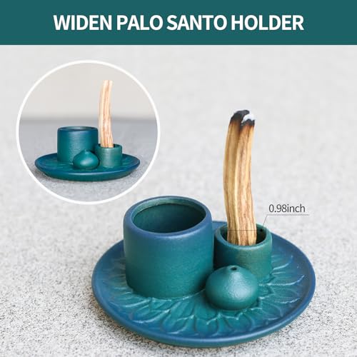 Palo-Santo-Sticks-Holder-Multi-Purpose-Handmade-Ceramic-Incense-Burner-for-Palo-Santo-Incense-Sticks-Sage-Holder-for-Burning-Ash-Catcher-Tray-for-Meditation-Yoga-Room-Blue Palo Santo Sticks Holder Multi Purpose Handmade Ceramic Incense Burner for Palo Santo Incense Sticks Sage Holder for Burning Ash Catcher Tray for Meditation Yoga Room Blue