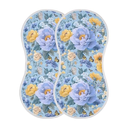 xigua Beautiful Floral Pattern Baby Burp Cloths for Newborn Boys and Girls 1 Pack, Soft & Absorbent Cotton Baby Burp Cloth, Baby Washcloths, Newborn Towel, Burp Rags2