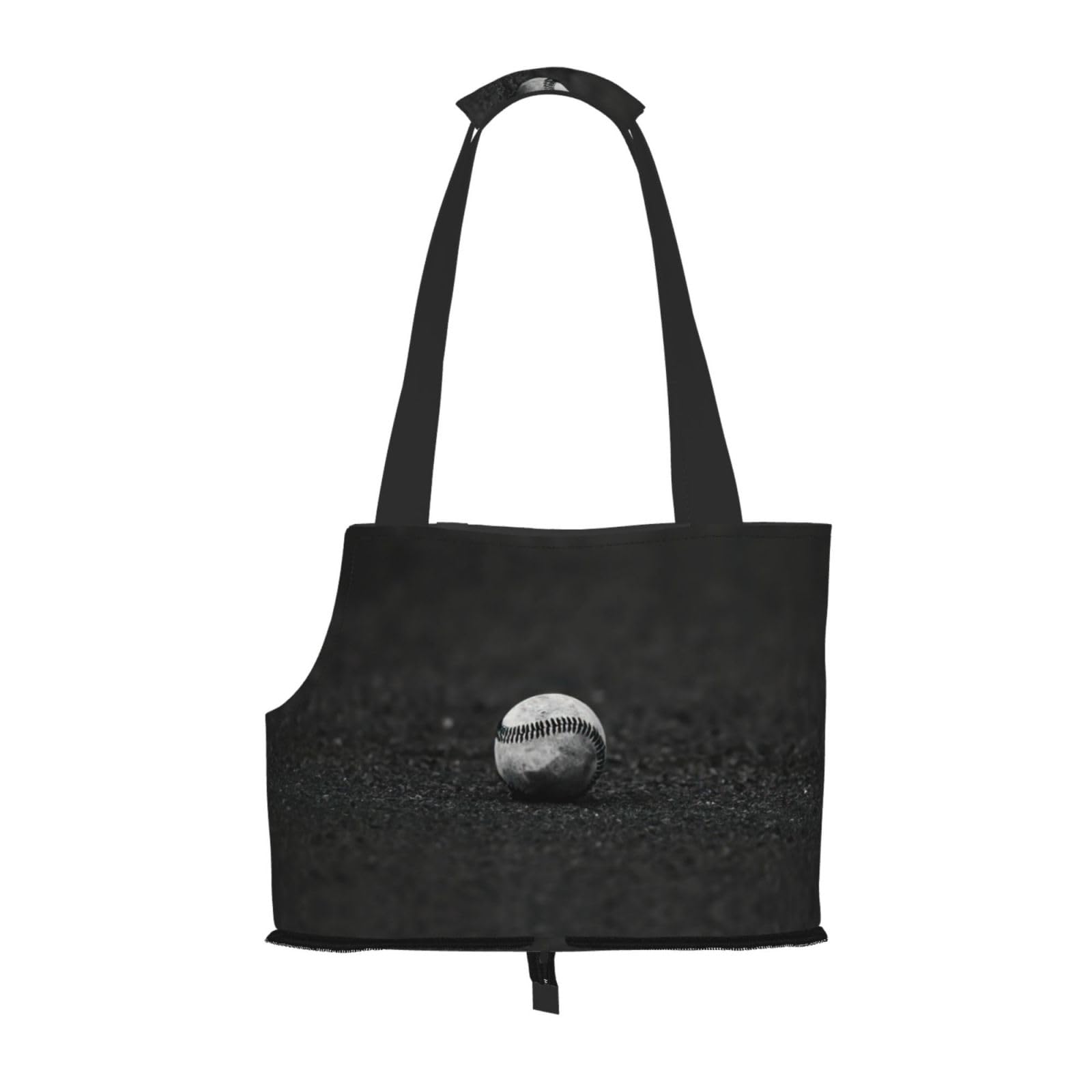 Sac de transport pour petits chiens et chats motif baseball noir et blanc
