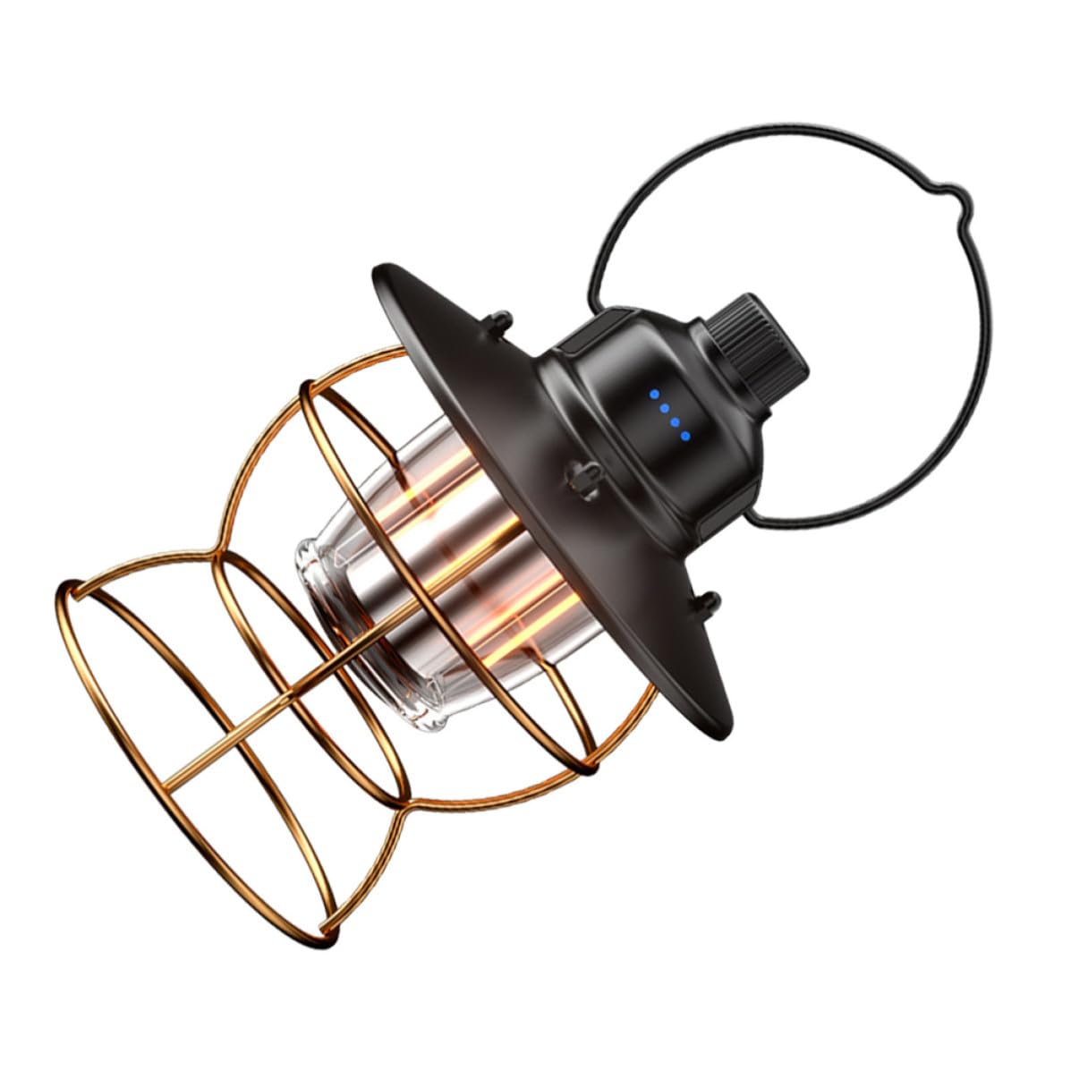 Linterna de Camping Recargable USB Vintage Batería de Litio Integrada, Brillo Ajustable y Cuerpo de Aleación de Aluminio para Uso en Tienda al Aire Libre