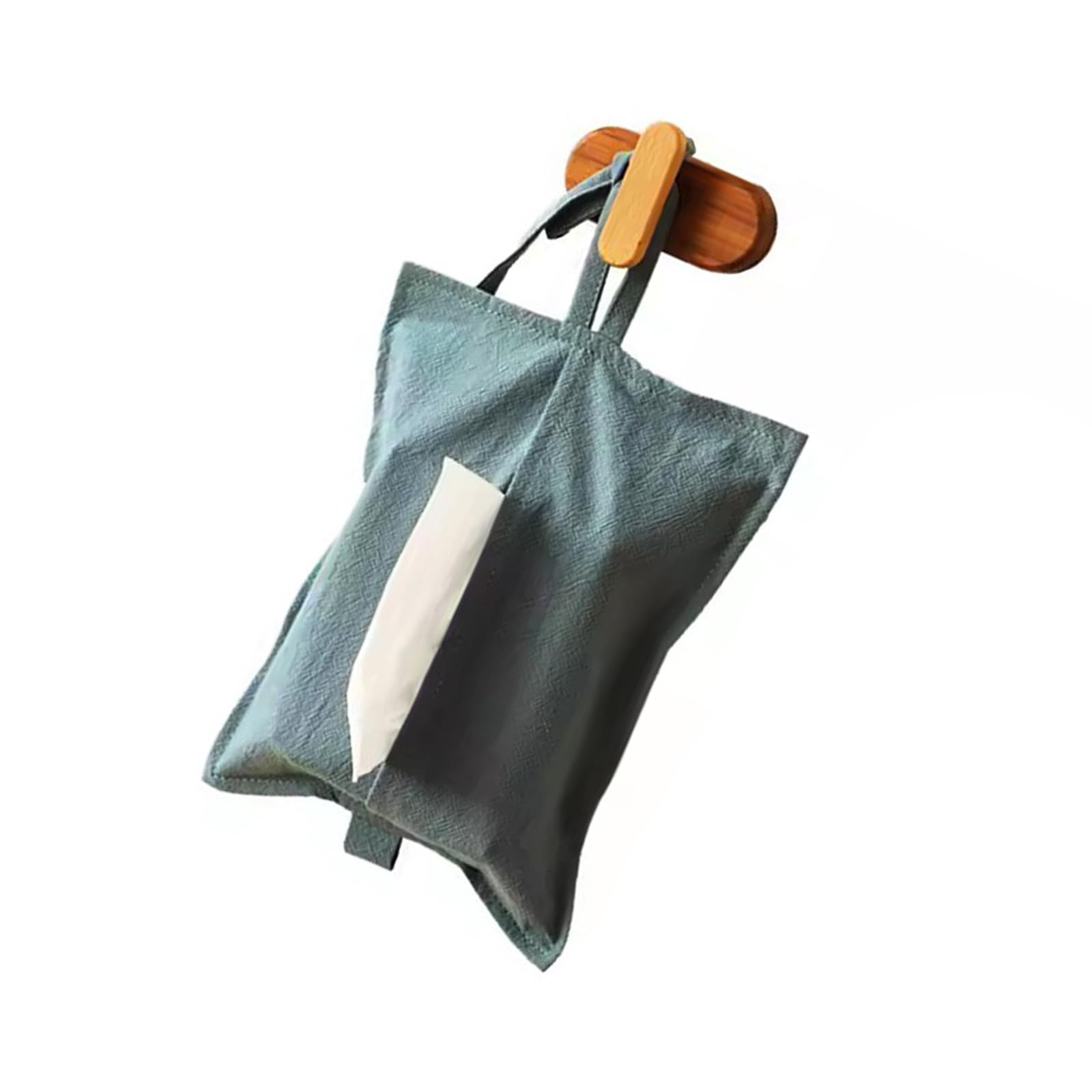 Vlhpnpe Blue Washed Tissue Holder Hanging Bag Multipurpose Storage Solution For Wall Mounting Car Use Multi Functional Tissue Bag