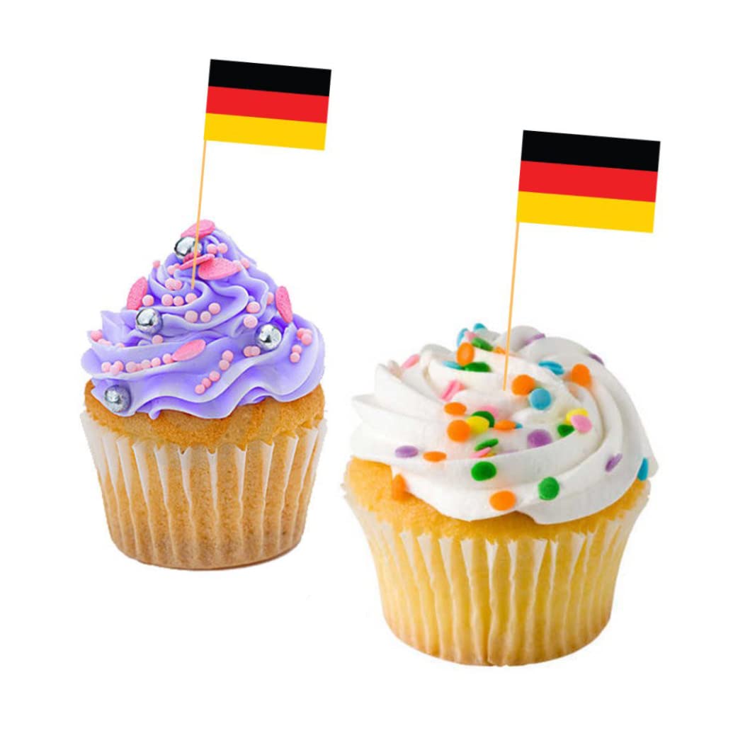 200 Stuzzicadenti Bandiera Germania - Decorazione Cocktail E Cupcake