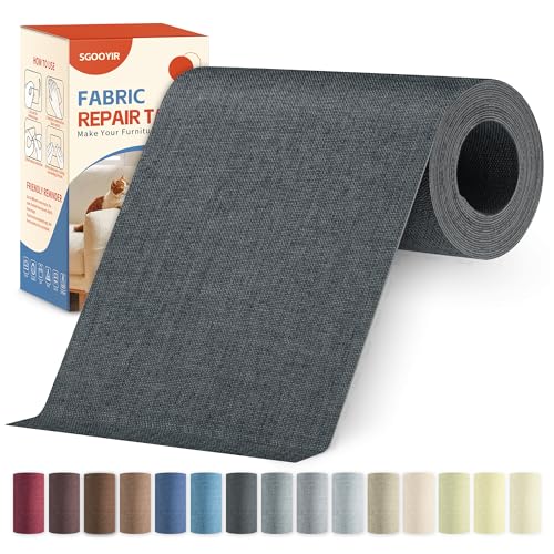 Parche Adhesivo Tela Gris MáS Oscuro, 10x200cm Tela Adhesiva para Tapizar Autoadhesivo, Kit de Reparación de Parche de Lino Autoadhesivo para Muebles, Toldo, Asientos De Coche, Sillas, SofáS, Cojines