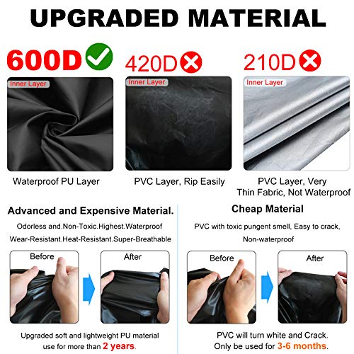 UGarden 34\"x18.5\"x95\" Standup Patio Heater Cover, 600D Oxford Fabric Waterproof Heater Cover for Outdoor Heater, PU Coating, Anti-UV, Windproof