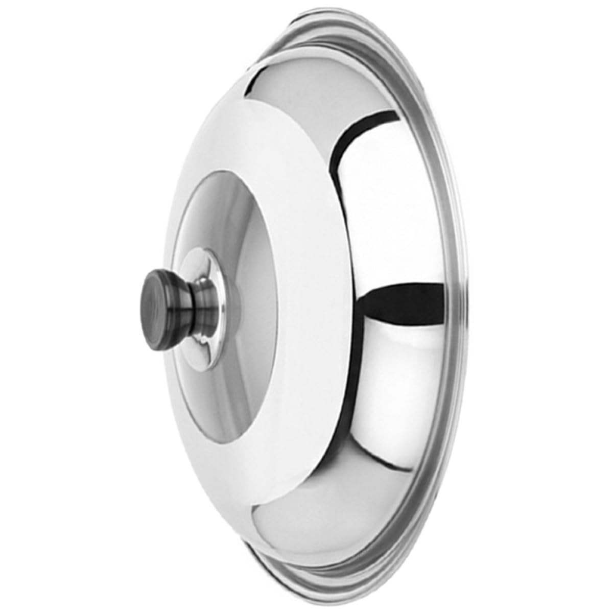 Couvercle de Poêle en Acier Inoxydable 34 CM Couvercle de Casserole en Métal Résistant à la Chaleur Compatible avec Plusieurs Feux Anti-Éclaboussures Accessoires de Cuisine