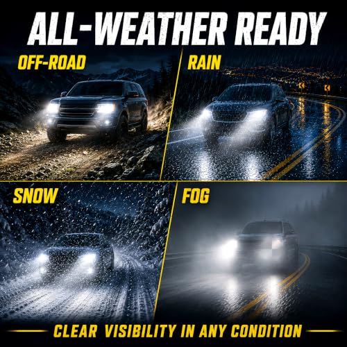 Image of H11 9005 Fog Light Bulbs Combo - Super Bright 1000% Brighter, 2026 Updated Light Bulbs, 1:1 Mini Size, 6500K Cool White, Off Road Light or Fog Light Bulbs, Pack of 4