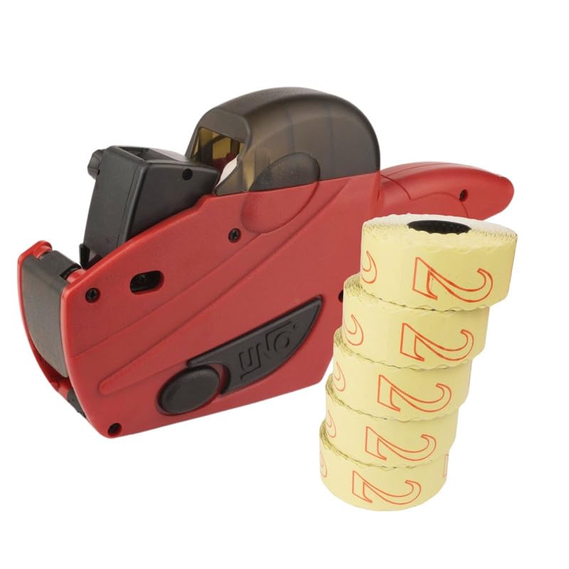 Preisauszeichner Set UNO C6 Etikettier-Gerät Hand-Auszeichner 7.500 Etiketten weiß permanent
