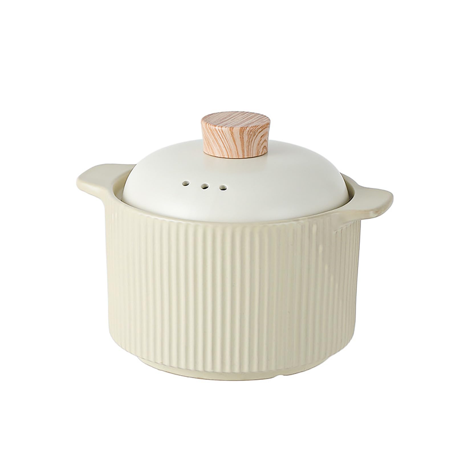 z pokrywką, porcelanowy garnek do gulaszu(Beige,3.6L)