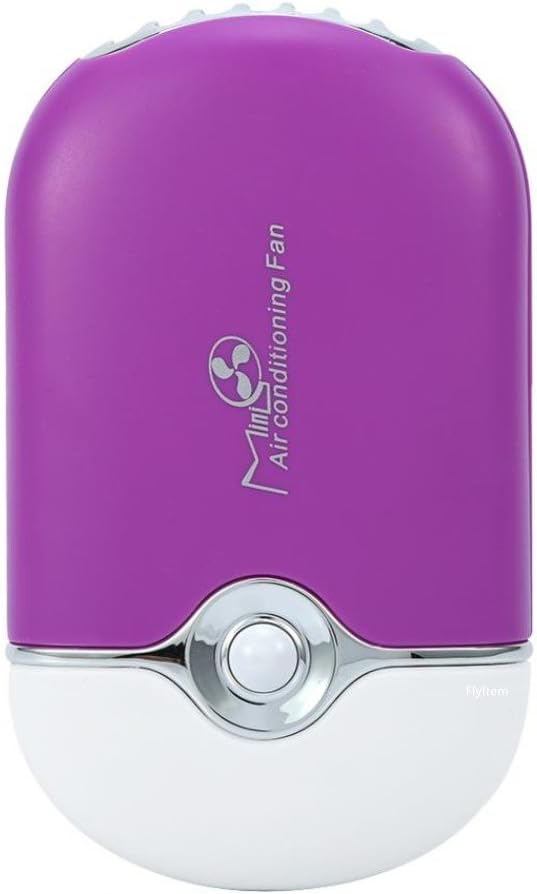 USB Mini Portable Fans Rechargeable Electric Bladeless Handheld Air Conditioning Cooling Refrigeration Fan For Eyelash (Purple)
