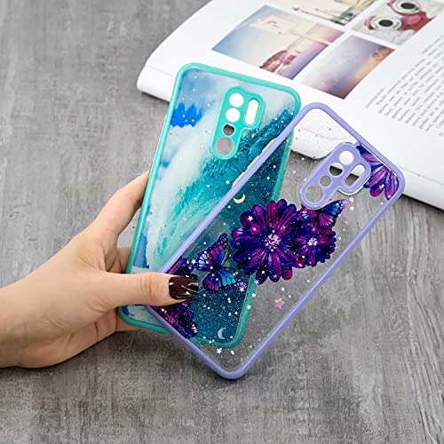 TYWZ kristalhelder Bling Sparkly hoesje voor Xiaomi Redmi 9, glitter glanzende dunne, harde PC valbescherming… - Afbeelding 6