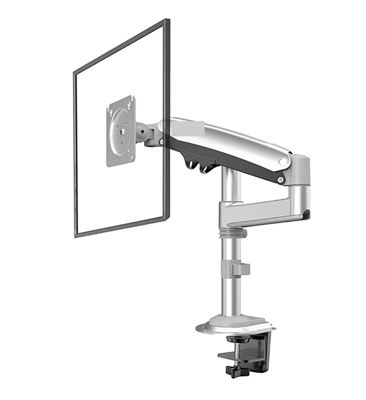 Cfwwsaq Silver Monitor Arm, Gas Spring 22-35" Lcd Led Monitor Holder Arm Full Motion Desktop Ergonomic Monitor Tv Mount Bracket Load 2-12 Kgs(Silver)