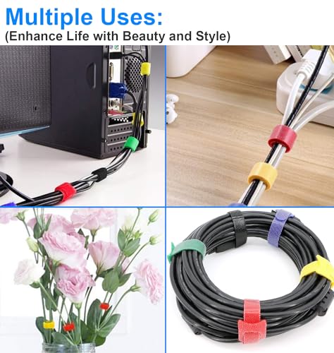 California Jos 60 Pcs 6 Inches Reusable Cable Ties, Wire Ties, Cord Organizer, Cable Organizer, Adjustable Cable Management thumb #5