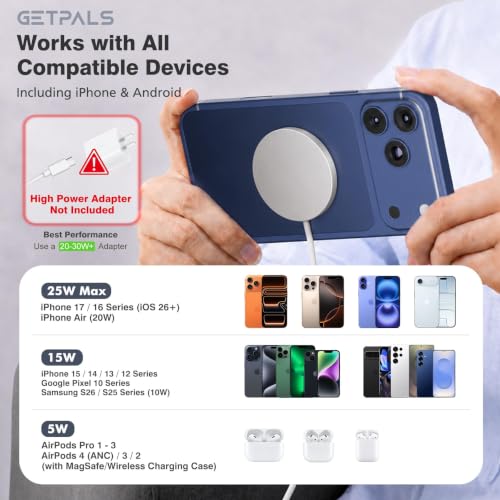 Image of 25W Magnetic Portable Fast Wireless Charging Pad for Apple iPhone Series