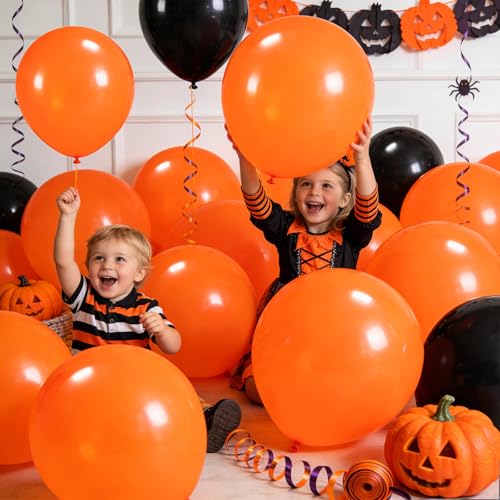 Image of 32Pcs Orange Big Balloons 18 Inch, Round Large Latex Party Balloons for Birthday Wedding Decorations. (orange)
