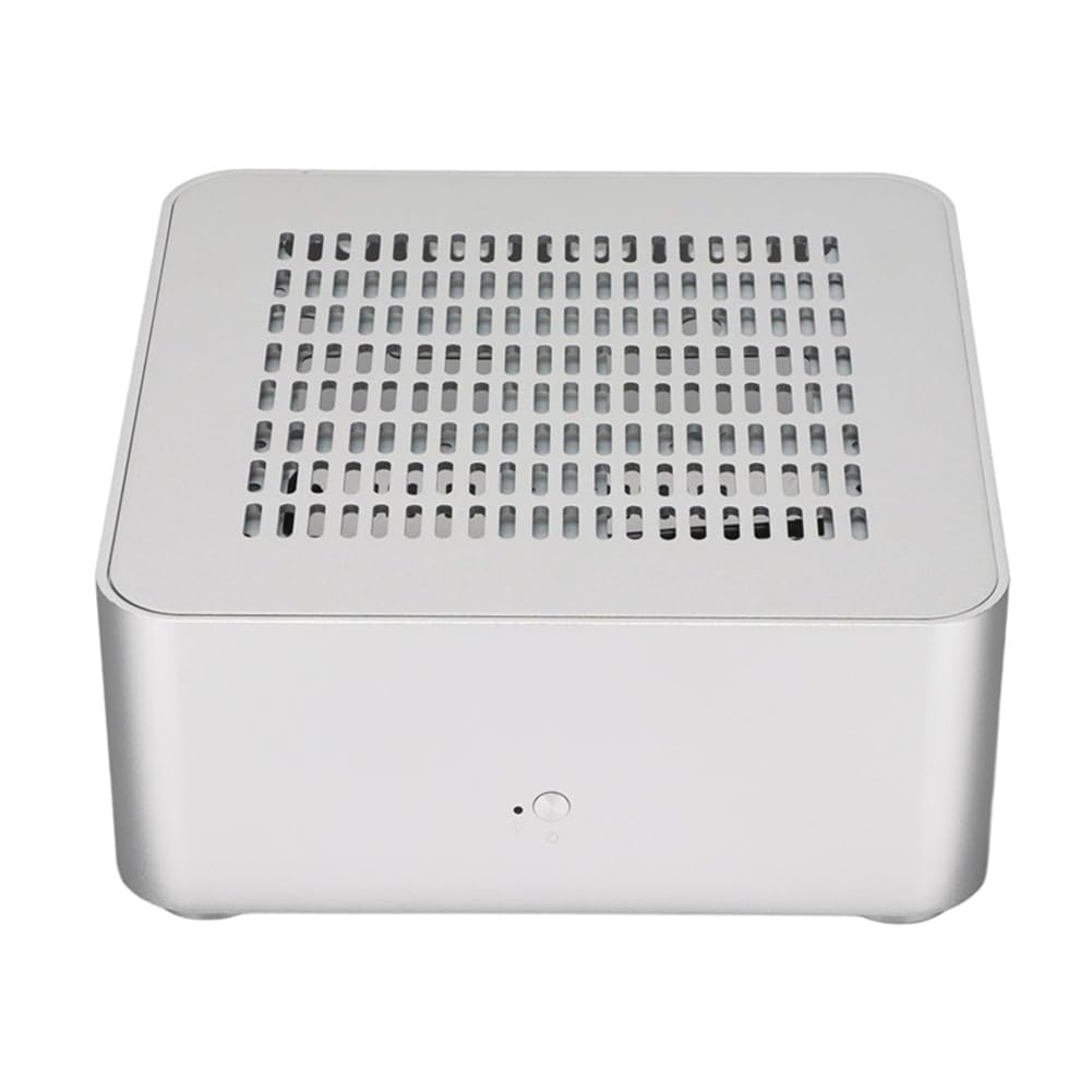 Case per Computer Desktop Piccolo con Telaio in Alluminio, Alimentatore, HTPC, Mini-ITX, 2 Porte USB 3.0