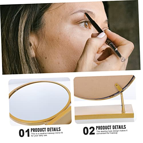 Espejo de maquillaje redondo para escritorio miniatura 6