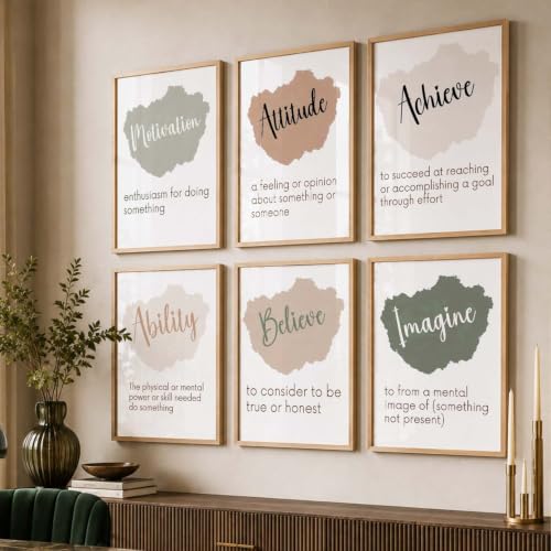 Image of kotart Quote wall Paintings with Frame for Home Decoration - Painting Living Room Bedroom Office hanging frames Set of 6 Multicolo (14X20 Inch, A)