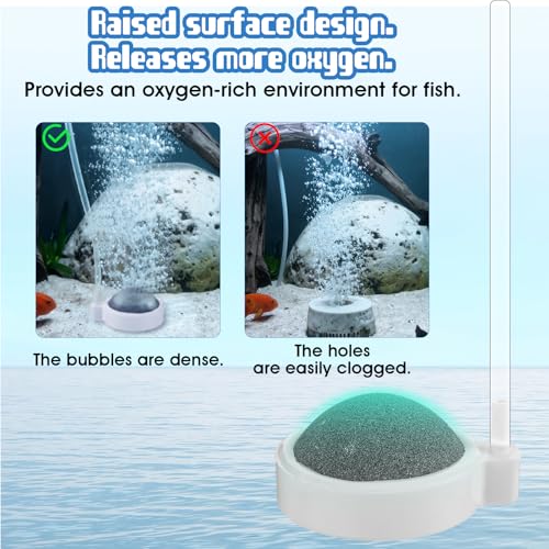 Image of SynHHergyx Fish Tank Bubbler 2 Inch Aquarium Air Stone Fish Tank Nano Air Bubble Stone High Dissolved Oxygen Diffuser (No Air-Pumps and Air-Tube)