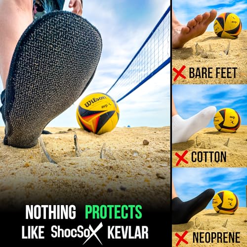 Beach Volleyball & Sand Soccer Socks No-Holes Guaranteed Soles for Maximum Protection (US, Alpha, X-Large, Regular, Regular, Black Out)2