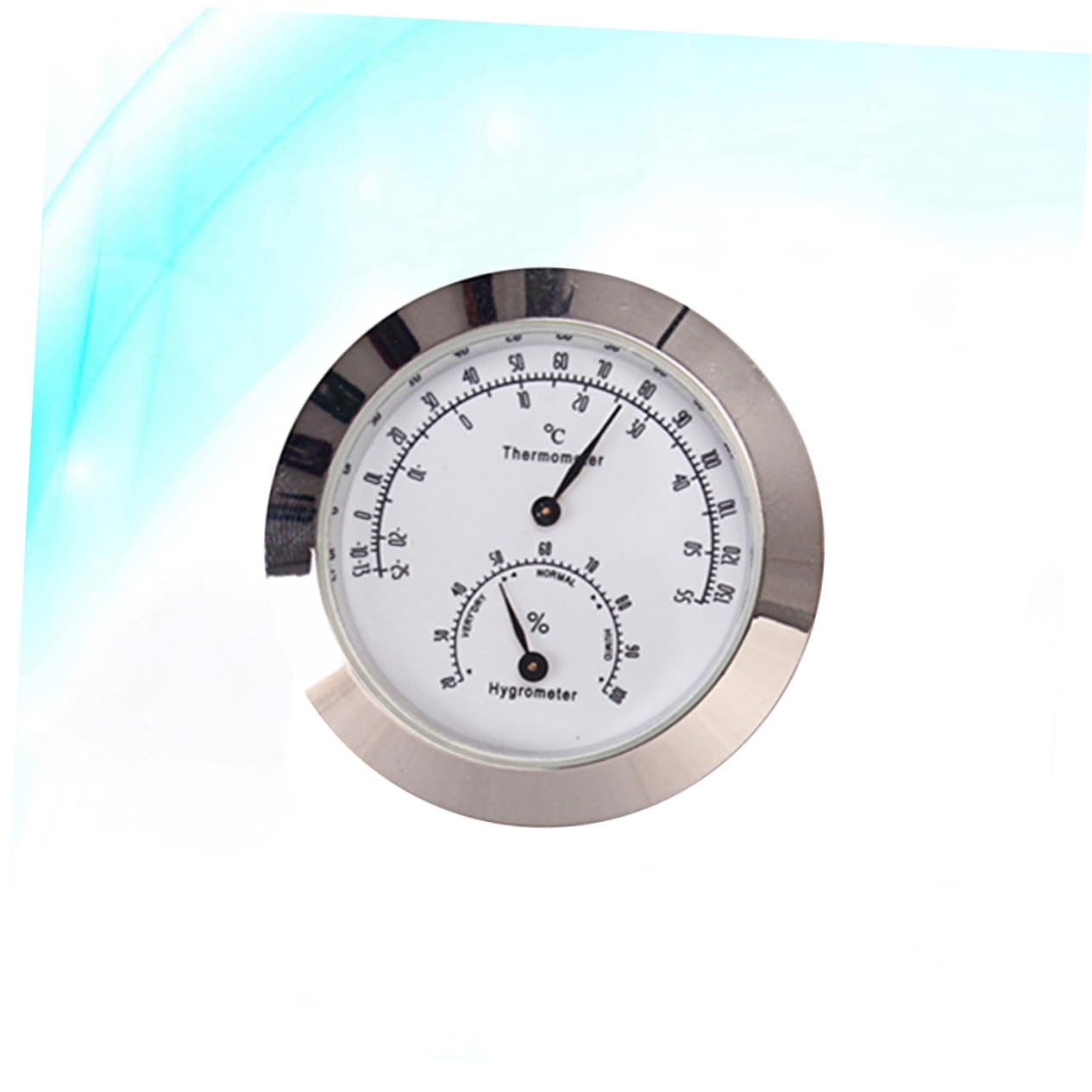Levemolo Small Round Thermohygrometer for Violin Guitar Case Dual Temperature Scale Metal Frame Compact and Portable for Office Use
