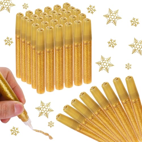 PanJoidys 30 Pcs Gold Glitter Decorative Pens Bulk for DIY Arts