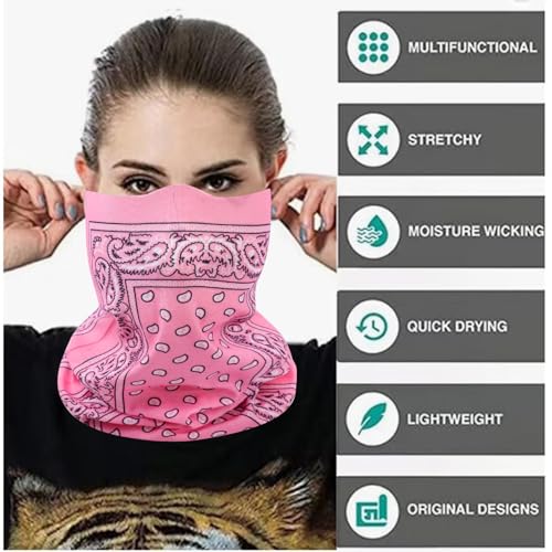 Image of Face Mask Multi Bandana Neck Gaiter Seamless Magic Headband Outdoor Face Scarf for Dust Wind and UV Resistance
