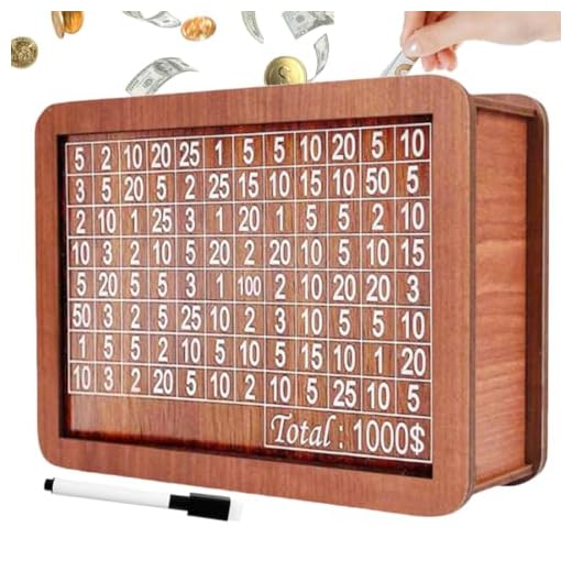 1000 Dollar Cash Target & Numbers Wooden Money Savings Box - Perfect Cash Saver & Best Gift for Friends