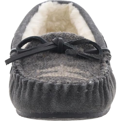 Minnetonka Lodge Trapper Womens Slipper 7 E US CharcoalAztec2