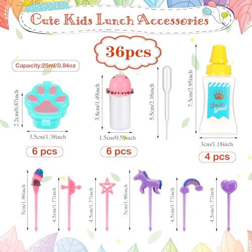 50 piezas de accesorios para caja Bento para niños que incluyen selecciones de alimentos mini bloque de construcción - Imagen 26 de 31