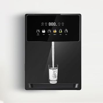Wall Mounted Instant Heat Water Cooler Dispenser, Electric Countertop Hot Water Machine, LED Touchscreen with Child Lock, for Boba Tea Coffee Office RestaurantBlack