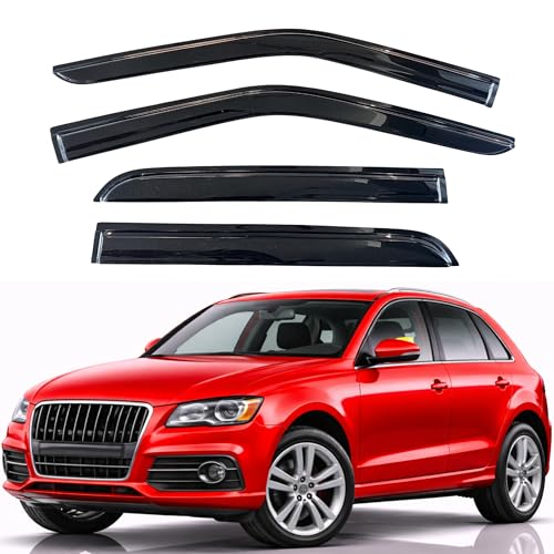 Image of KPY Rain Guards Fit for 2009-2017 Audi Q5, Out-Channel Window Visors Vent Wind Deflectors 4PC, Car Accessories for 09-17 Audi Q5