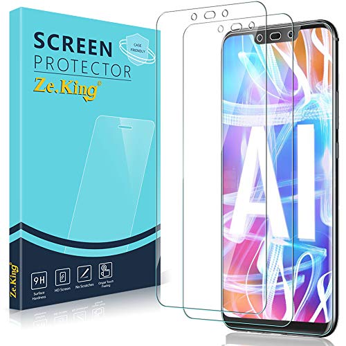 [2 Pack] Zeking Designed for Huawei Mate 20 Lite Tempered Glass Screen Protector, 9H Hardness HD Clear Case Friendly Bubble Free