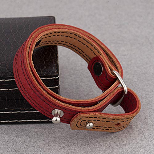 Women's Red Wraparound Leather Bracelet, Stylish Accessory