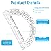 Hoiny 10 Pack Clear Protractor, 6 Inch Plastic Protractors, 180 Degrees Accurate Math Geometry Tools for School, Office, Classroom (Clear)