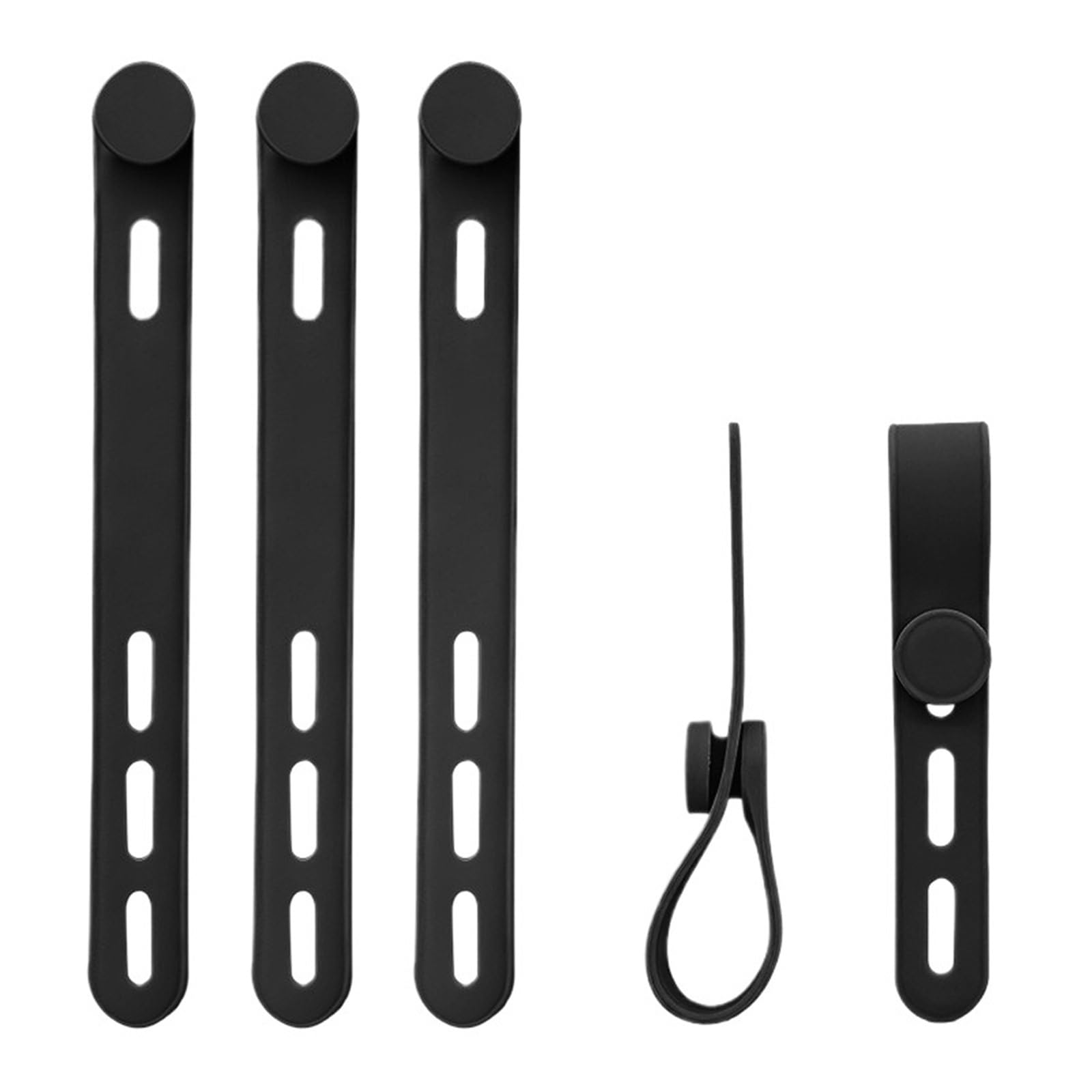 Kabelführung Kabelbinder Bunte Silikon-Kabelbinder, 12 cm, 5 Stück, verdickte, wiederverwendbare Draht-Organizer-Gurte for Home-Office-Daten(30PCS BLACK)