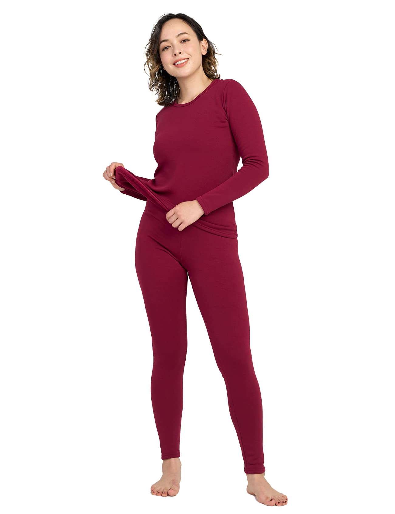 LAPASA Completo Termico Donna Fodera in Micropile Calore Base L17 - Abbigliamento Intimo Invernale Maglietta Pantaloni Calzamaglia Tuta Sci Trekking