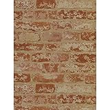 York Wallcoverings Wall in a Box Stuccoed Brick Removable Wallpaper, Rust Red, Barn Red, Ivory,...