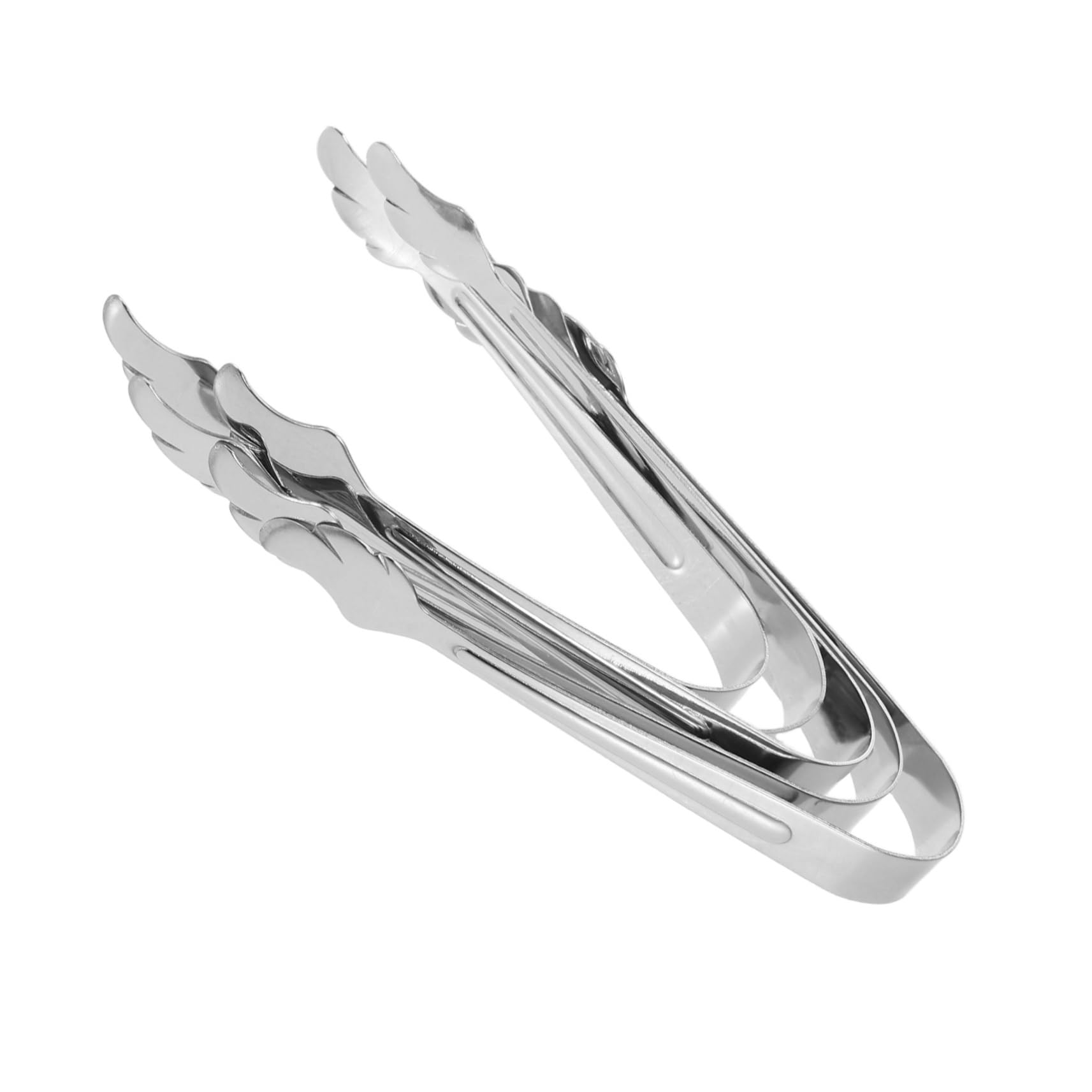 PRETYZOOM 5Pcs Stainless Steel Food Tongs Mini Serving Tongs for Ice Sugar Cubes and Appetizers for Parties and Kitchen Use Long Handle Design for Serving