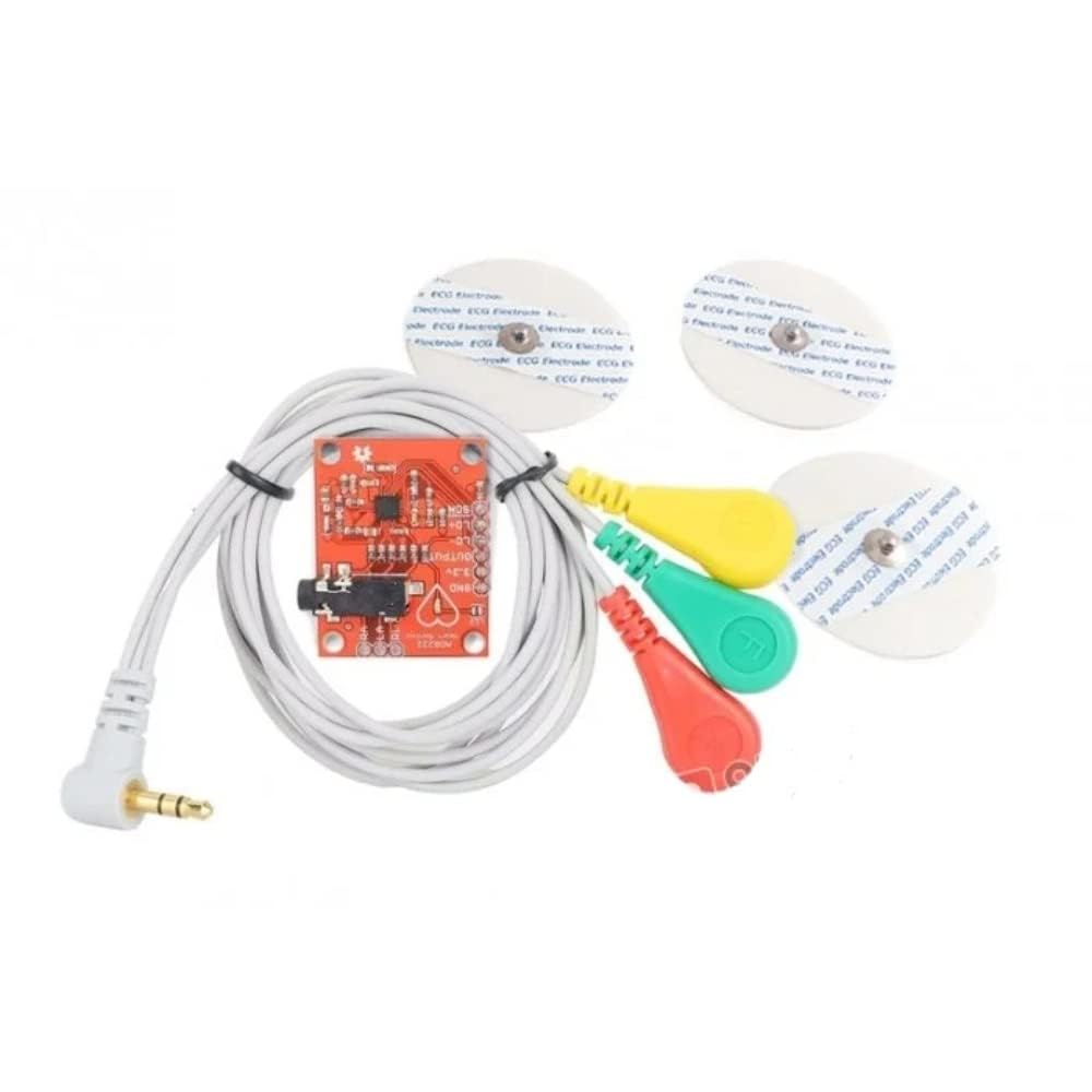 AD8232 ECG Heart Rate Monitor Kit with Integrated Signal Conditioning for Bio-Potential Measurements