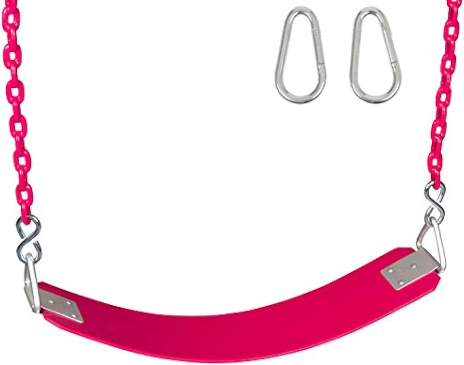 Swing Set Stuff Inc. Commercial Rubber Belt Seat with 5.5 Ft. Coated Chain (Pink) and SSS Logo Sticker
