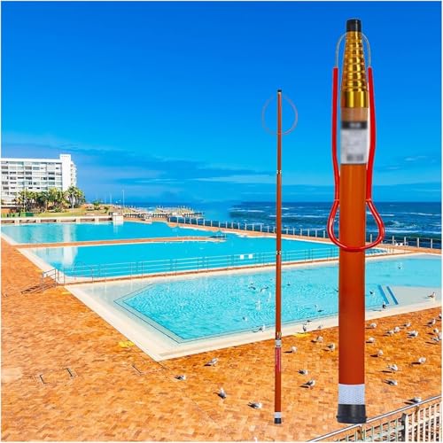 Poste de rescate telescópico de fibra de vidrio para seguridad de emergencia en piscinas y playas