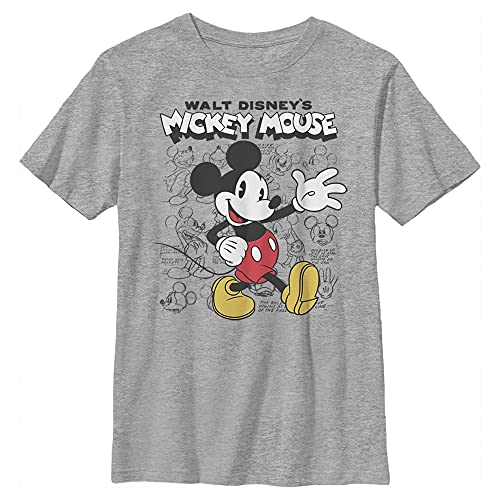 Disney Characters Sketchbook Boy's Heather Crew Tee
