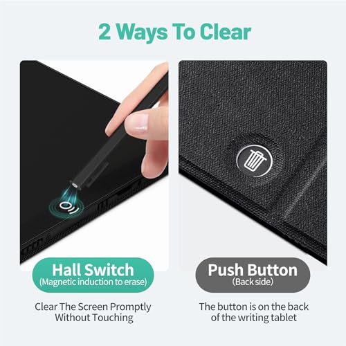 Image of LCD Writing Tablet for Adults: 9.5 Inch with Leather Cover Case Reusable Portable Use for Office Study Teaching
