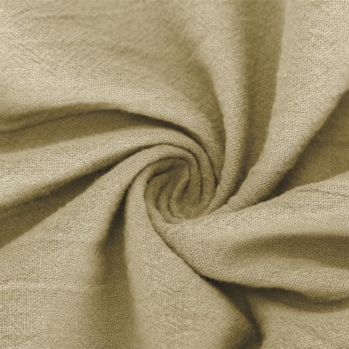 Men's Cotton Linen Cargo Pants Drawstring Elastic Waist Lightweight Athletic Track Pants Multi-Pocket Lounge Pants4