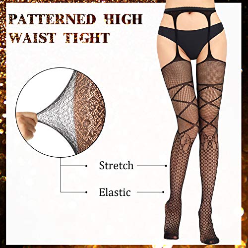 Geyoga 11 Pairs Women Fishnet Tights Fishnet Stockings High Waist Tights Suspender Pantyhose Thigh High Stockings for Women2