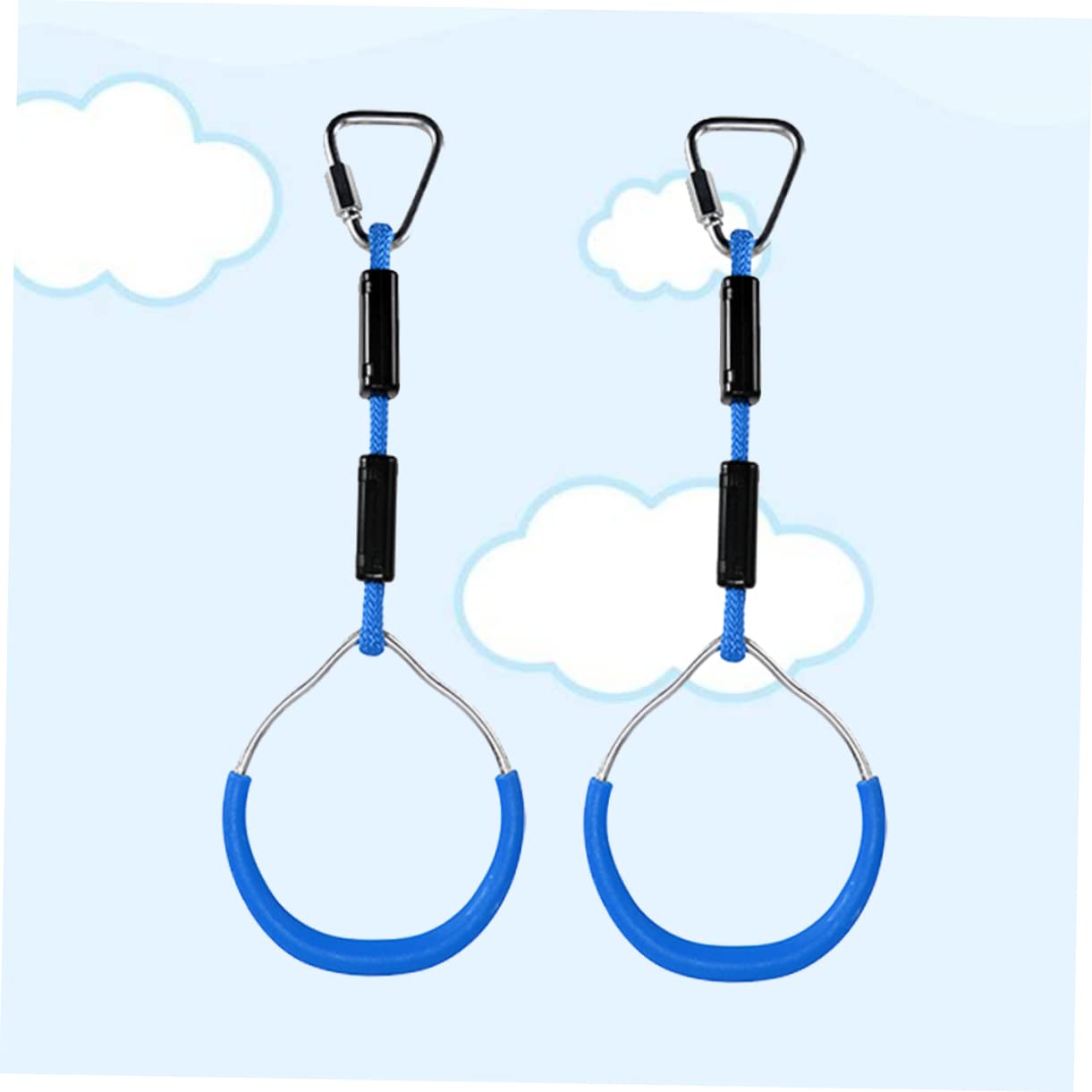 HOLIDYOYO 2Pcs Gymnastic Rings Set Outdoor Swing Workout Rings for Backyard Climbing Play for and Obstacle Training Blue