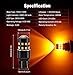 BRISHINE 4-Pack Super Bright 7443 7440 992 T20 7444NA LED Bulbs Amber Yellow 9-30V Non-Polarity 24-SMD LED Chipsets with Projector for Turn Signal Lights, Side Marker Lights