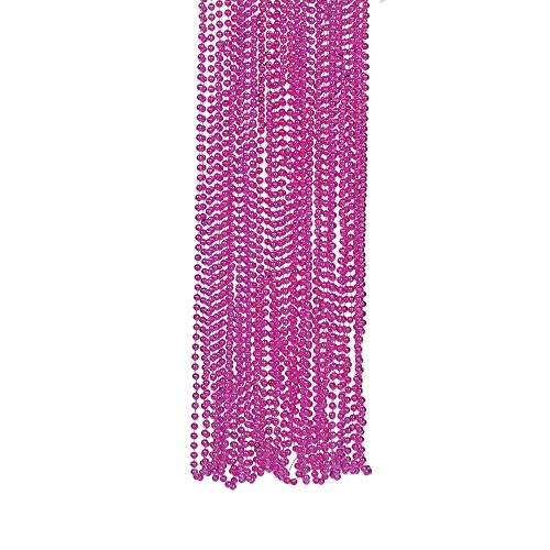 Fuchsia Metallic Bead Necklaces (4 dz) by Fun Express